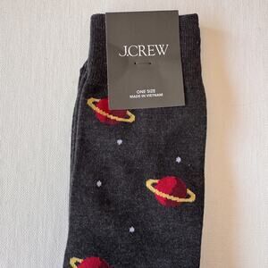 J.Crew Women’s Charcoal Gray Novelty Planet solar System Dress Socks NWT